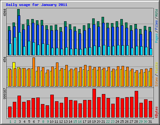 Daily usage for January 2011