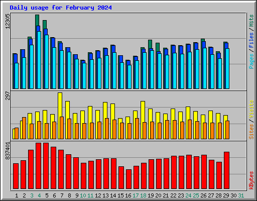 Daily usage for February 2024