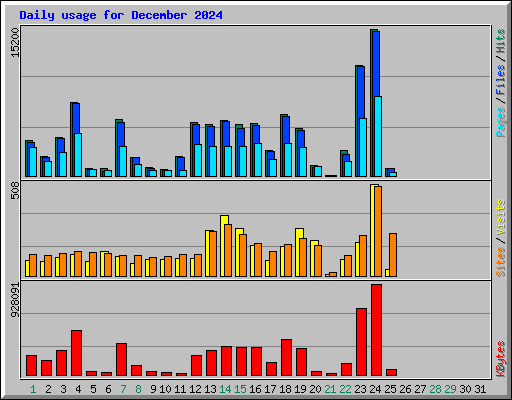 Daily usage for December 2024