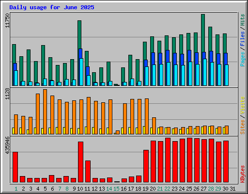 Daily usage for June 2025