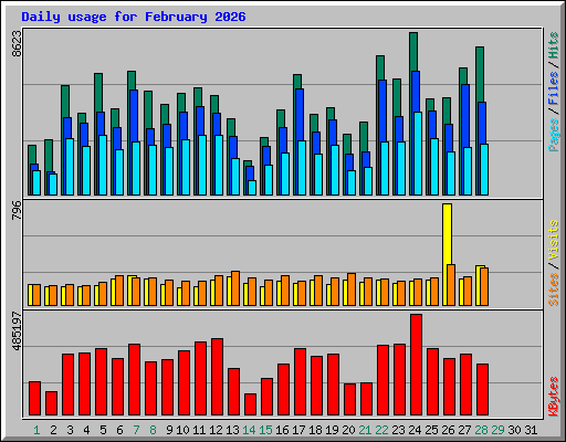 Daily usage for February 2026