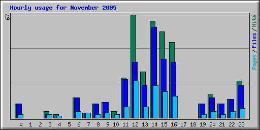 Hourly usage for November 2005