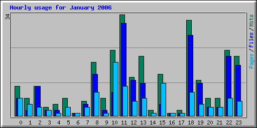 Hourly usage for January 2006