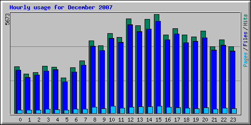 Hourly usage for December 2007