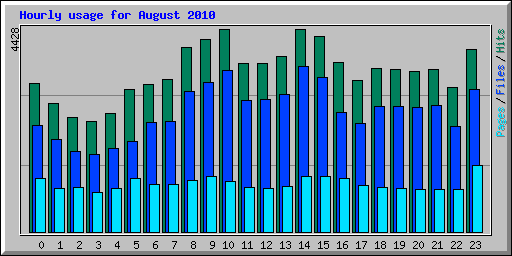 Hourly usage for August 2010