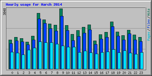 Hourly usage for March 2014