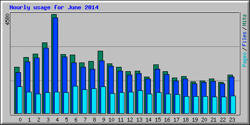 Hourly usage for June 2014