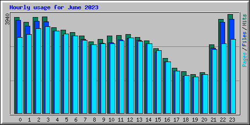 Hourly usage for June 2023