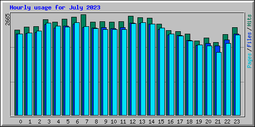 Hourly usage for July 2023