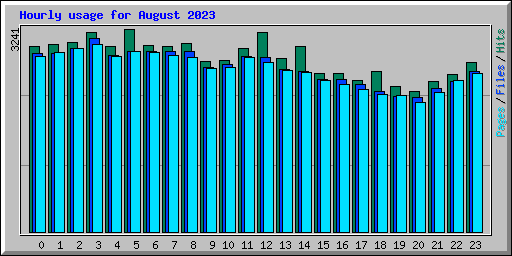 Hourly usage for August 2023