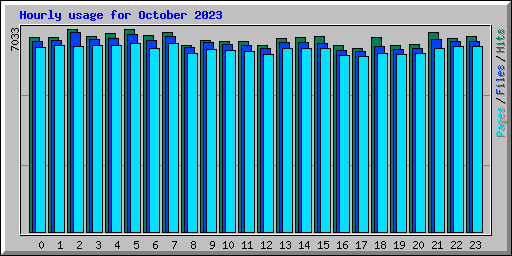 Hourly usage for October 2023