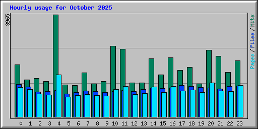 Hourly usage for October 2025
